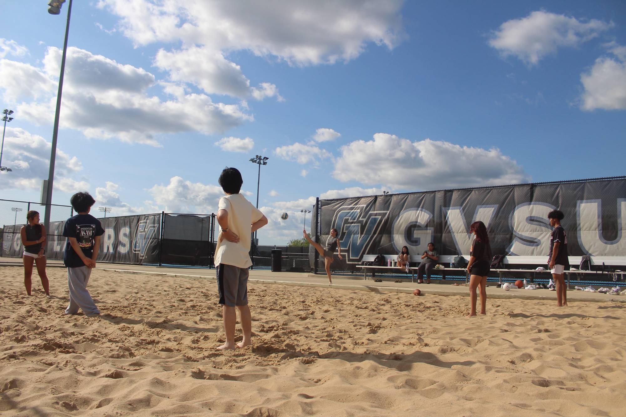 Students playing Volleyball